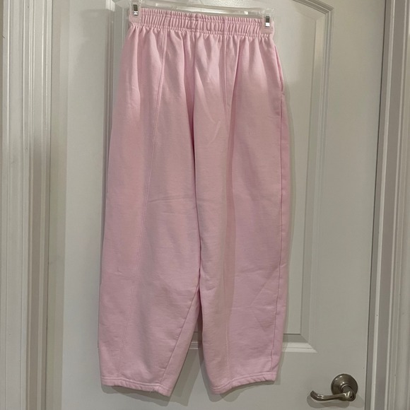 Zara Pink Joggers Sweatpants Casual Lounge Bottoms barrel style Size S - Picture 3 of 4